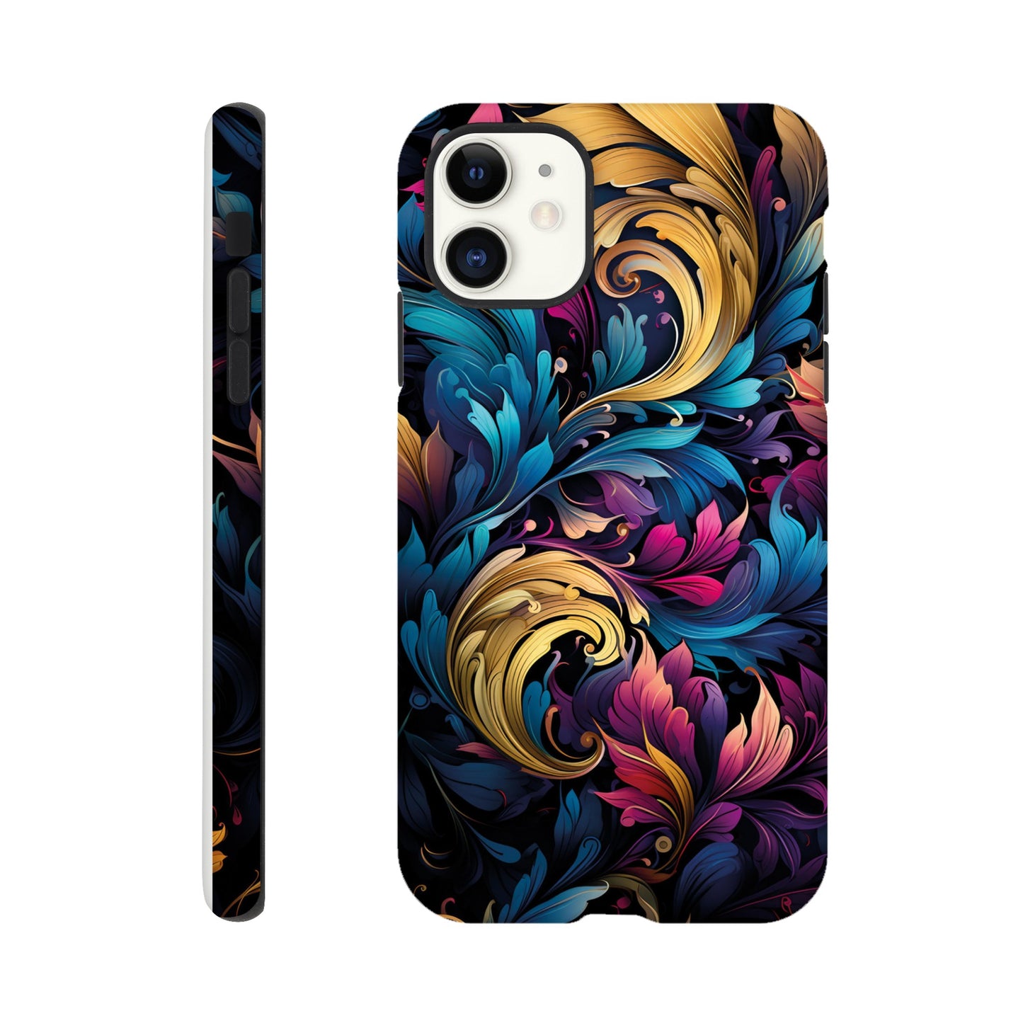 colourful leaves pattern art deco pattern- Phone Case sturdy
