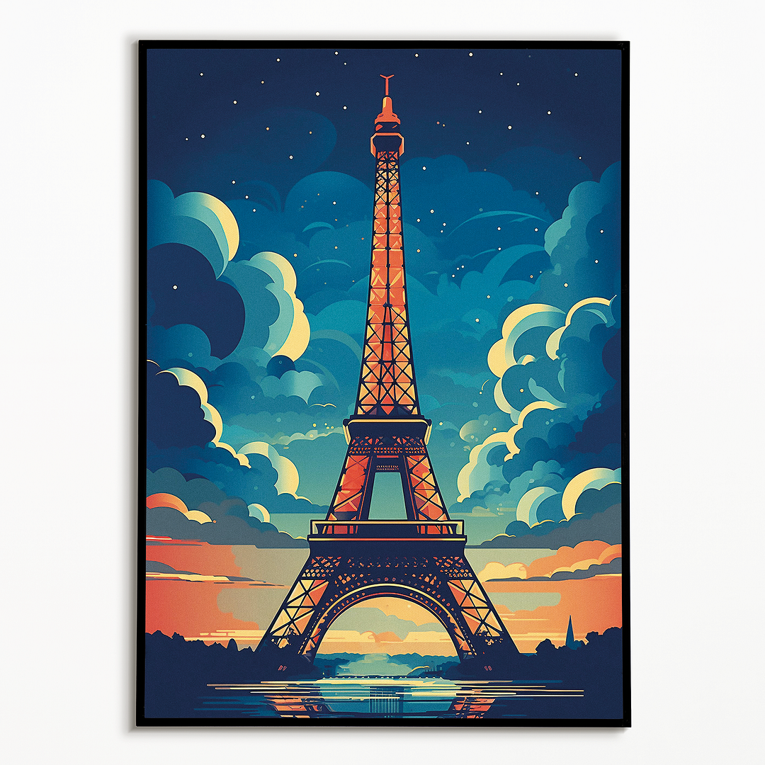 Paris at dusk - Art Print