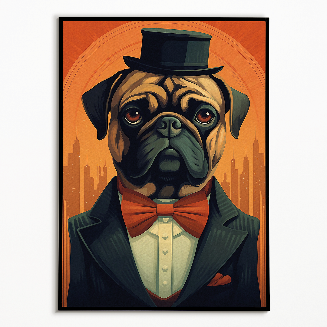 A gentleman Pug - Art Print