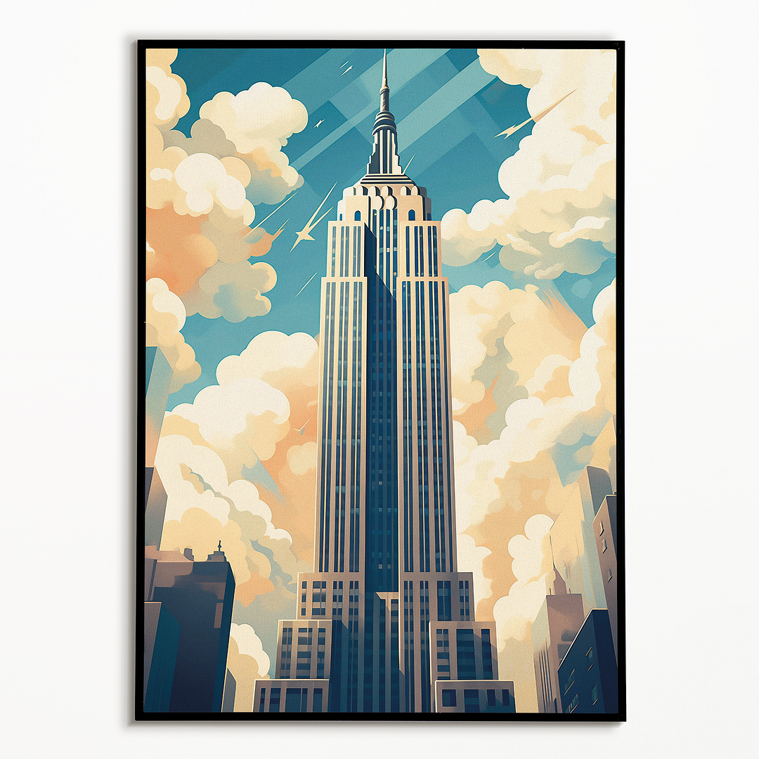 Empire State Building Art Deco style - Art Print