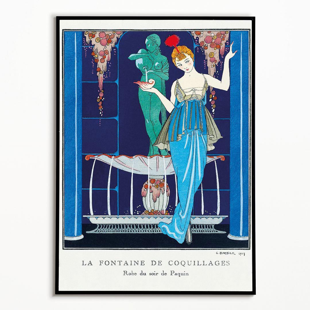 La Fontaine de coquillages: Robe du soir de Paquin - Art Print