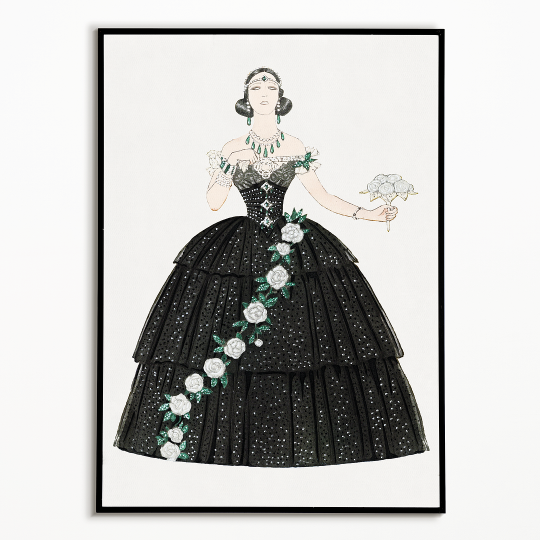 Vintage black dress (Cutout) - Art Print