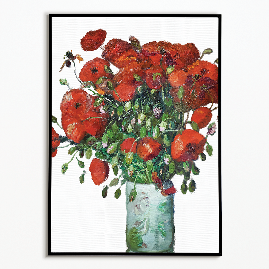 Vase with Poppies Cutout By Van Gogh - Art Print