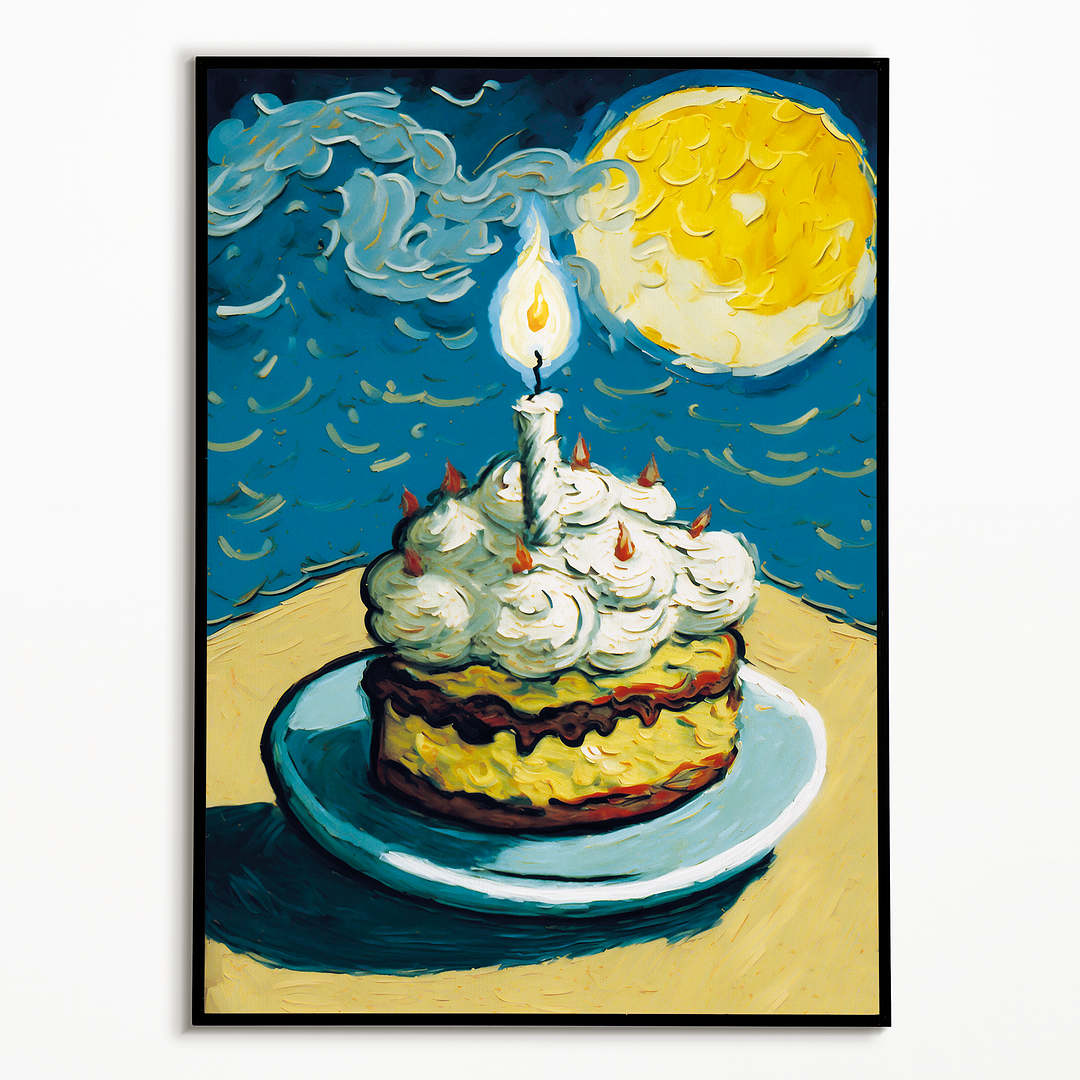 Van Gogh Birthday cake - Art Print