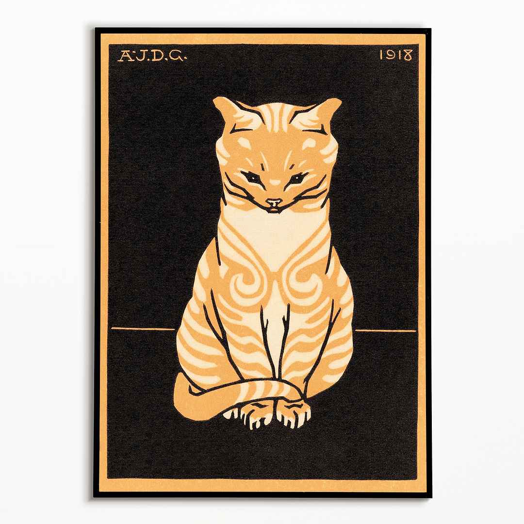 Sitting Cat By Julie de Graag - Art Print
