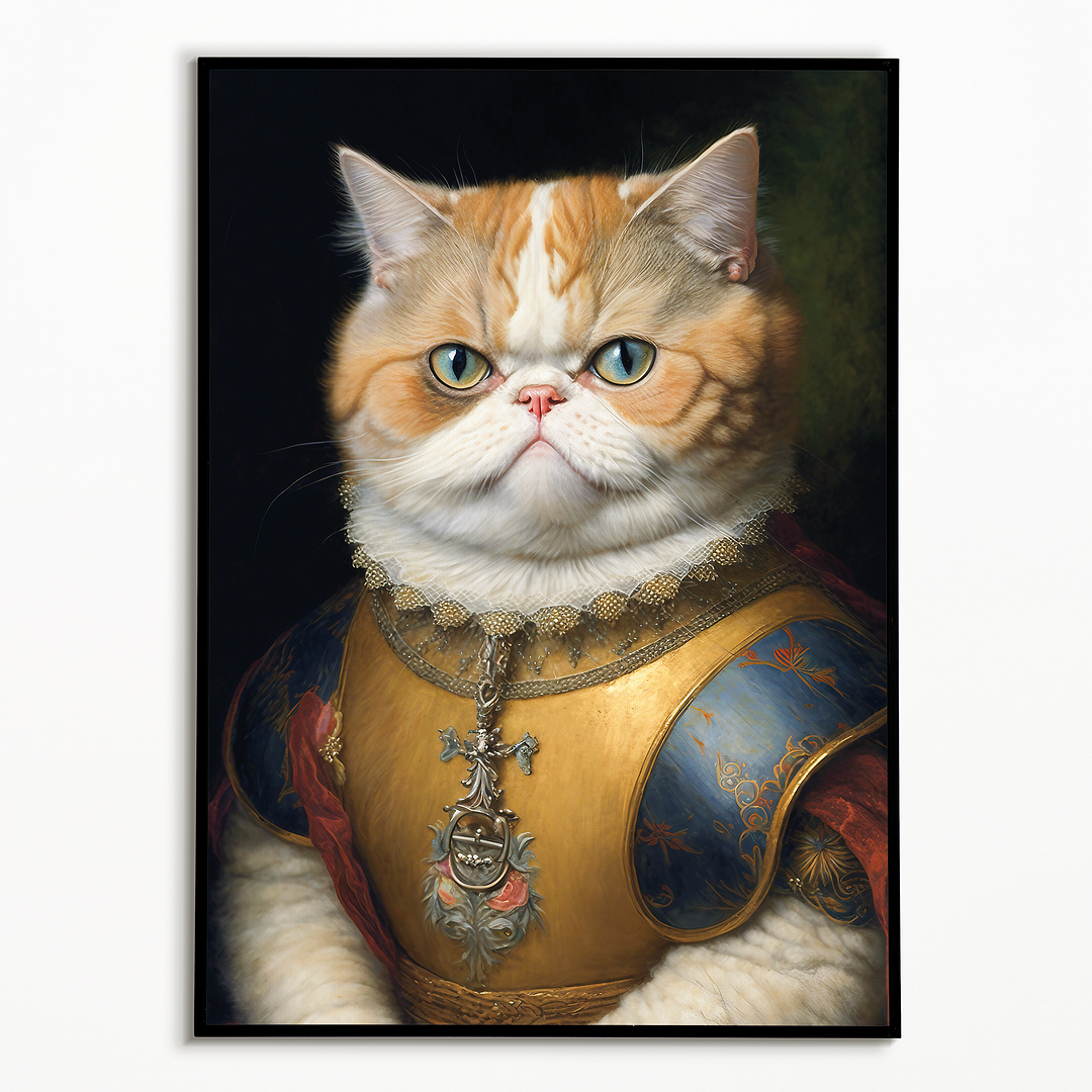 Renaissance painting of a Exotic Shorthair - Art Print