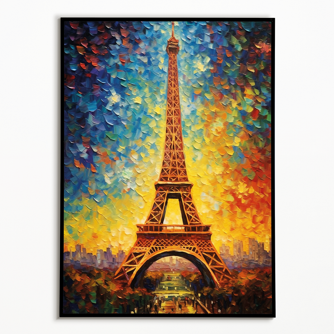 Eiffel tower in dusk in Van Gogh style - Art Print