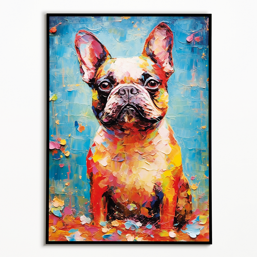 Colourful french bulldog - Art Print