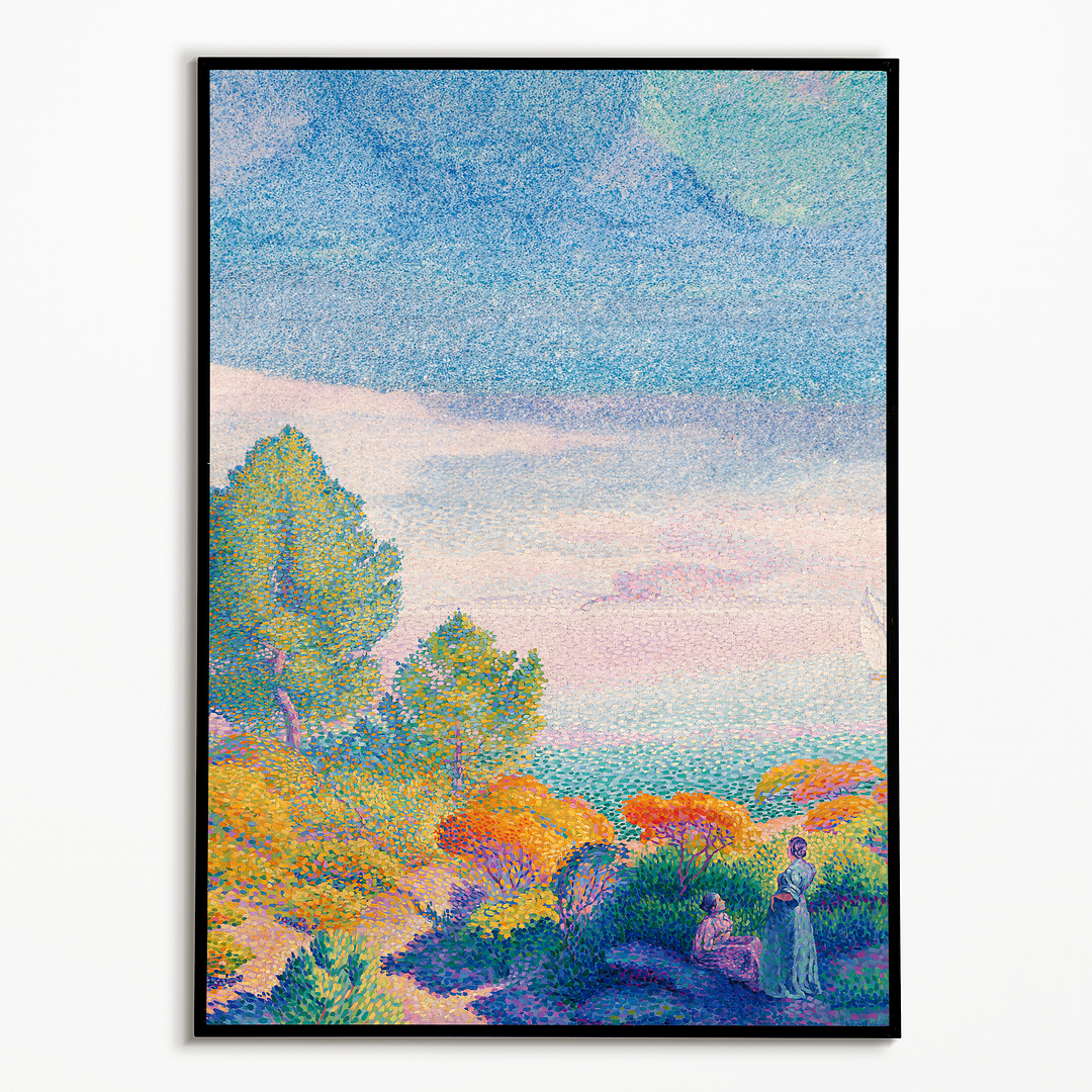 Two Women by the Shore, Mediterranean by Henri-Edmond Cross - Art Print