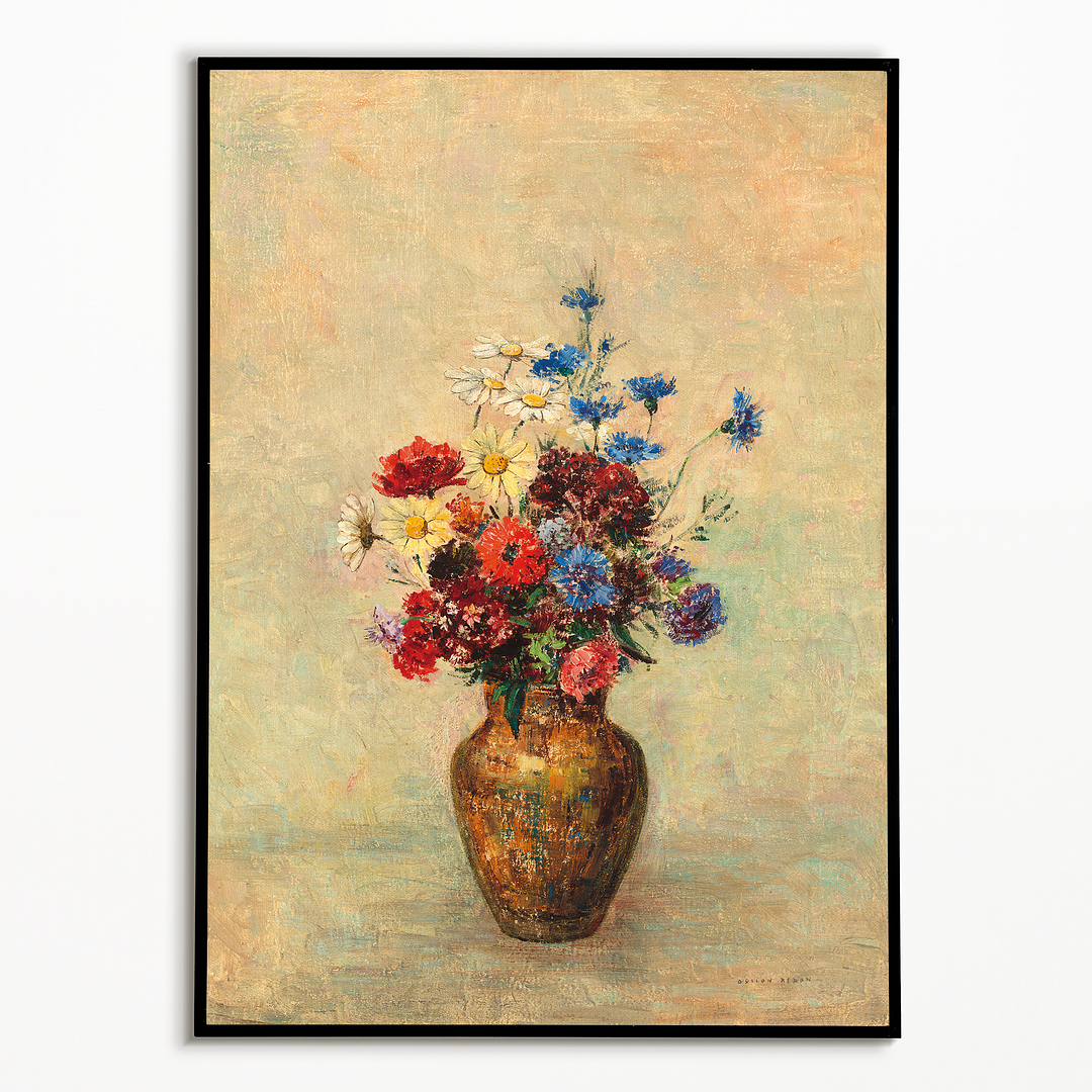 Flowers in a Vase by Odilon Redon - Art Print