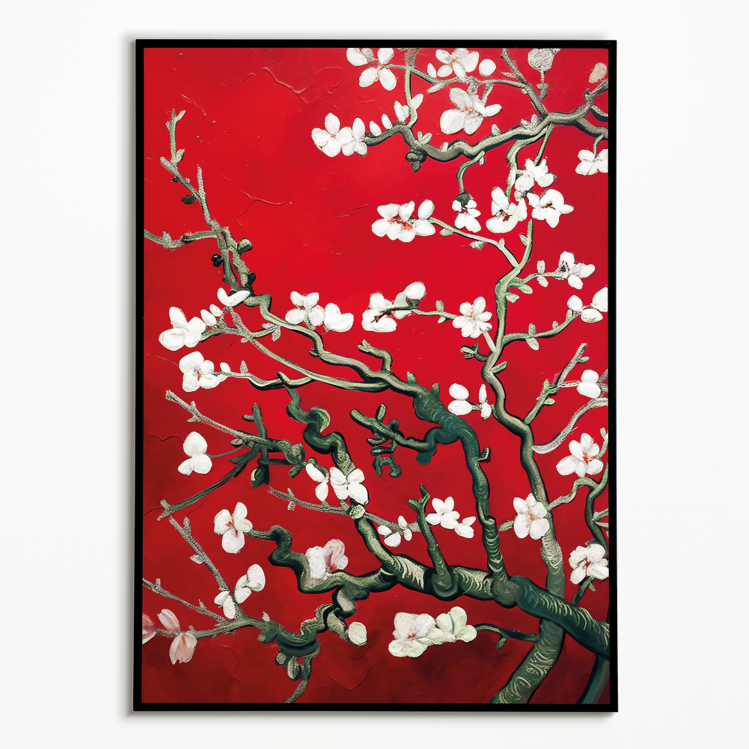 Almond blossom (Red) By Vincent van Gogh - Art Print