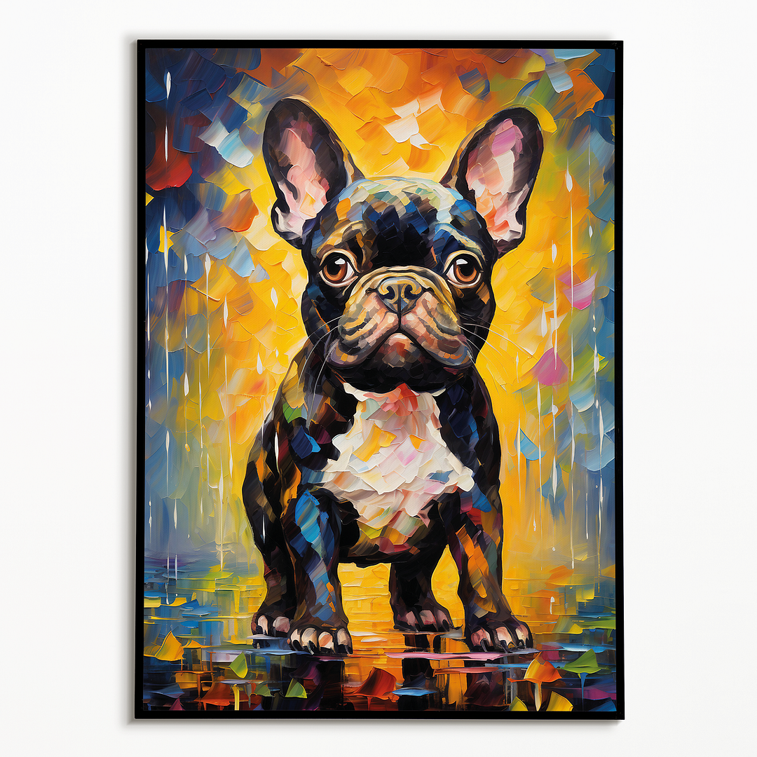 French bulldog puppy colorful painting - Art Print