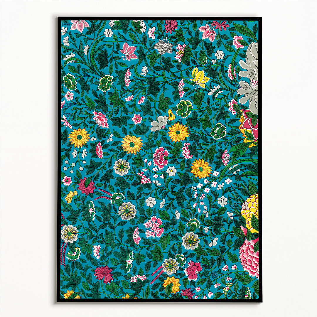 Green botanical pattern - Art Print