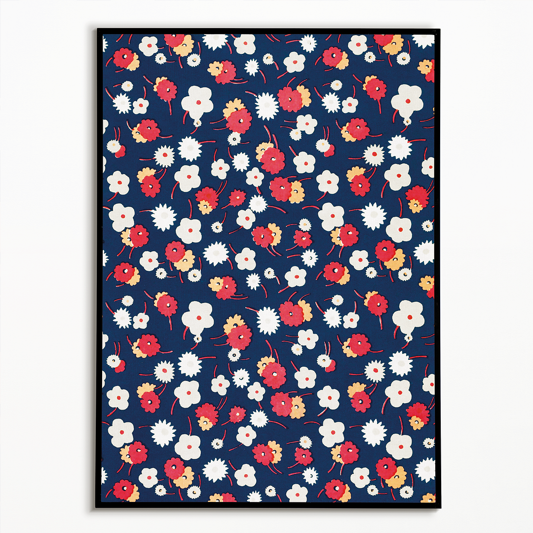 White, gray, pink and red flowers by Charles Goy - Art Print