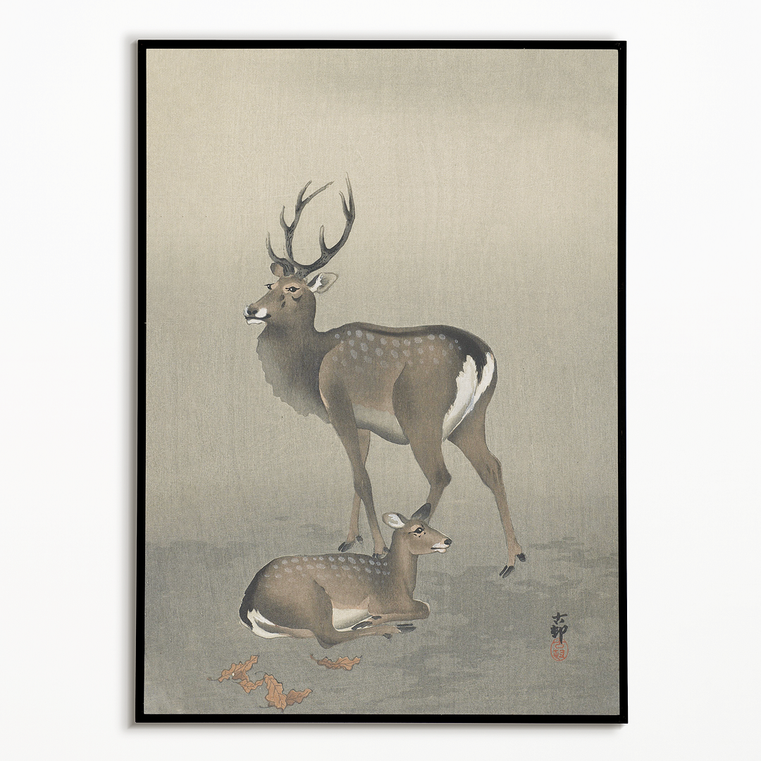 Deer by Ohara Koson - Art Print