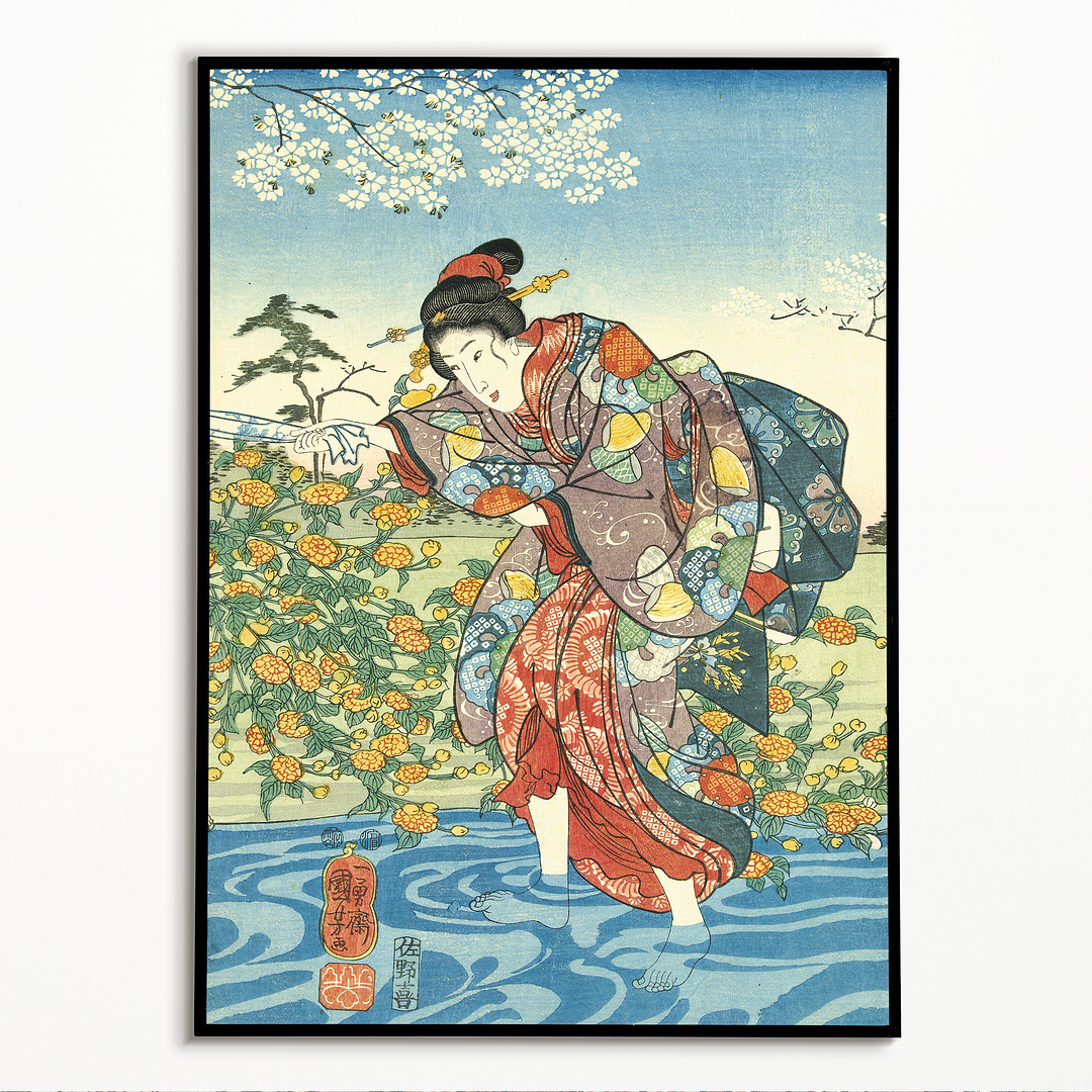 The Ide Tama River in the Province of Yamashiro II by Utagawa Kuniyoshi - Art Print