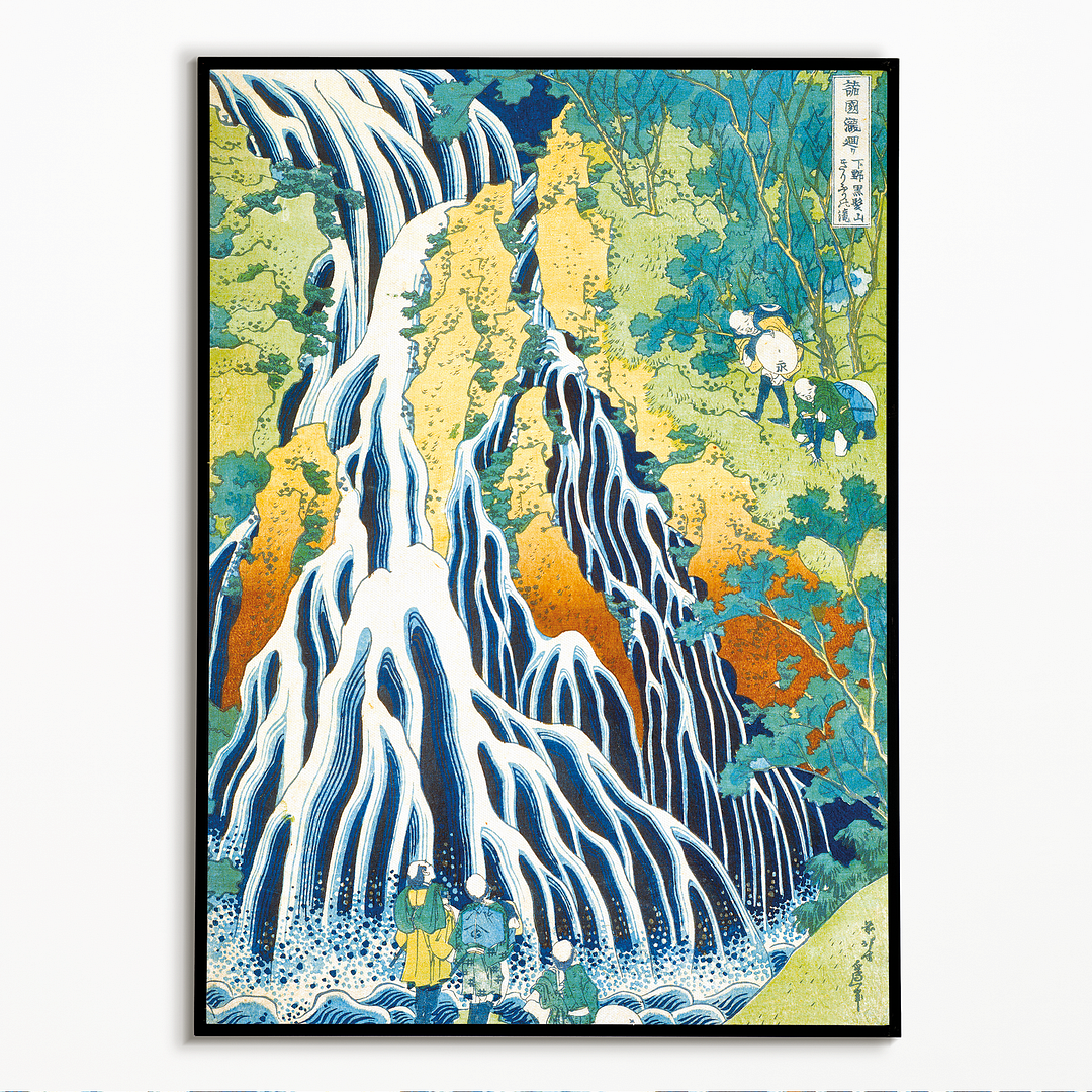 Pilgrims at Kirifuri Waterfall on Mount Kurokami in Shimotsuke Province - Art Print