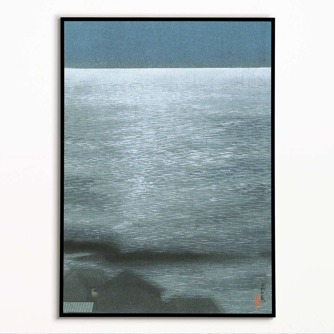 Shinagawa at Night by Kawatsura Yoshio - Art Print