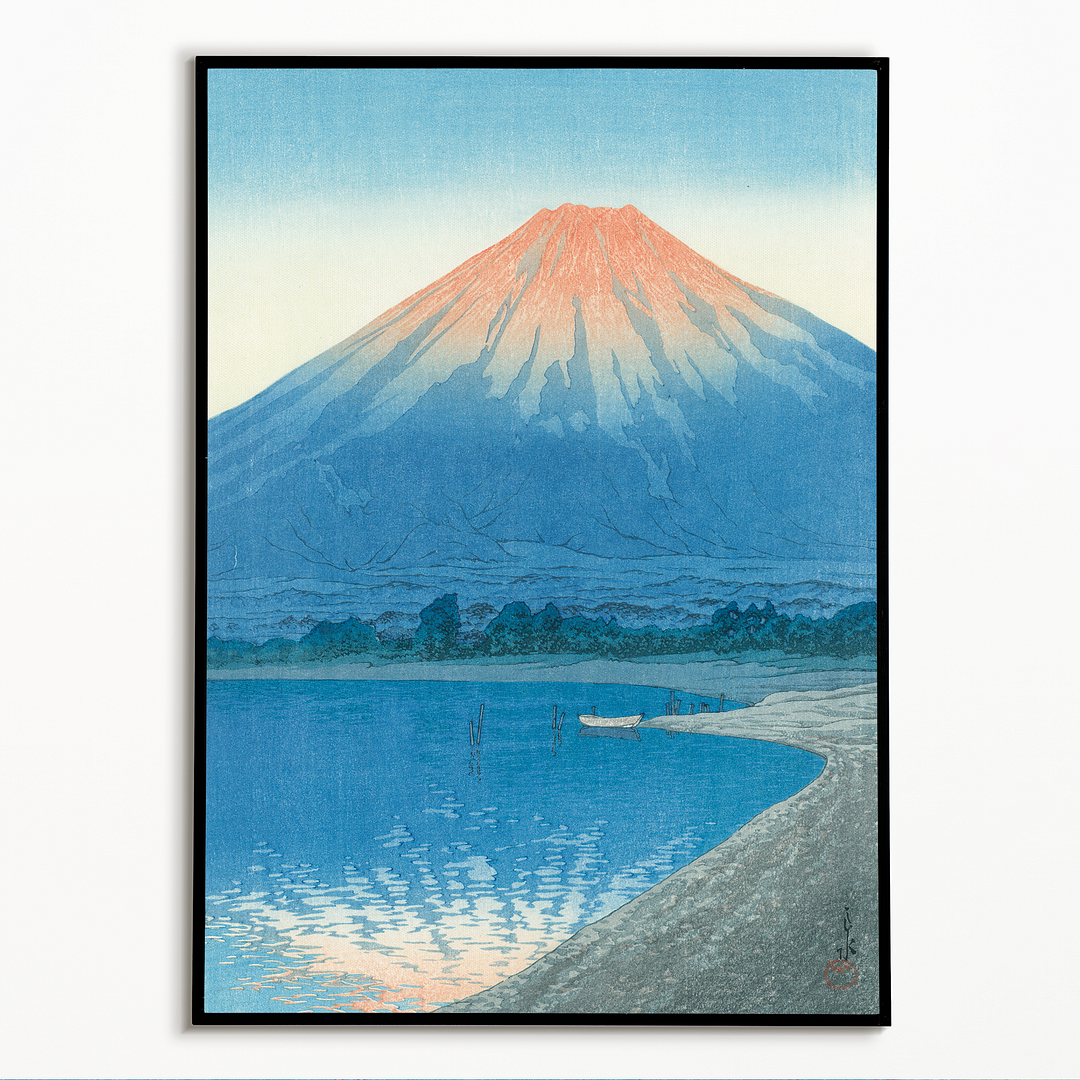 Dawn at Lake Yamanaka by Hasui - Art Print