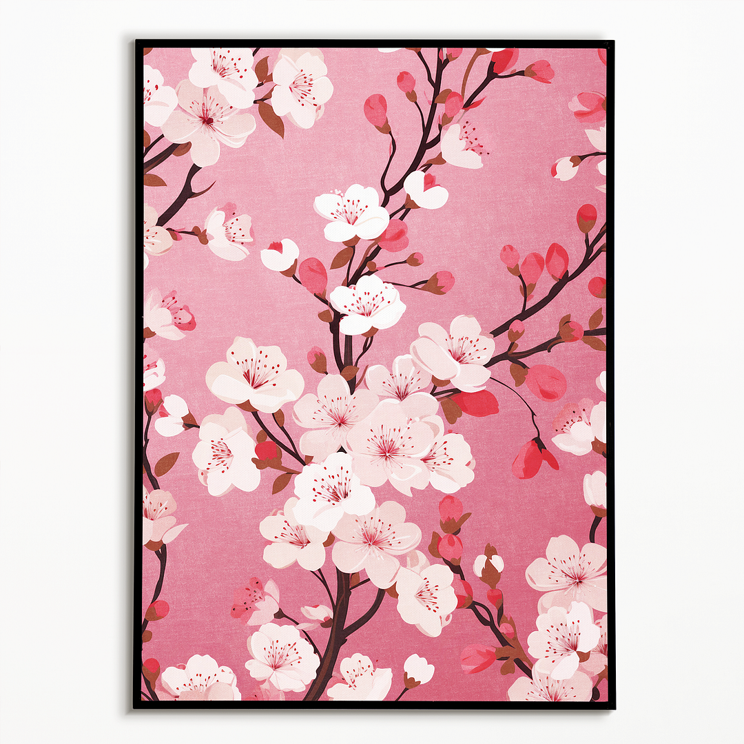 Branch pink blossom - Art Print