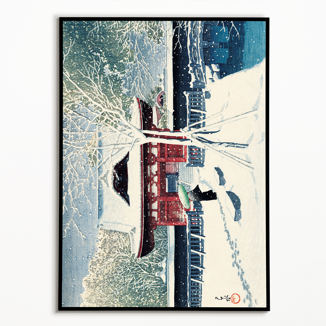 Snow at Shiba Park By Kawase Hasui - Art Print