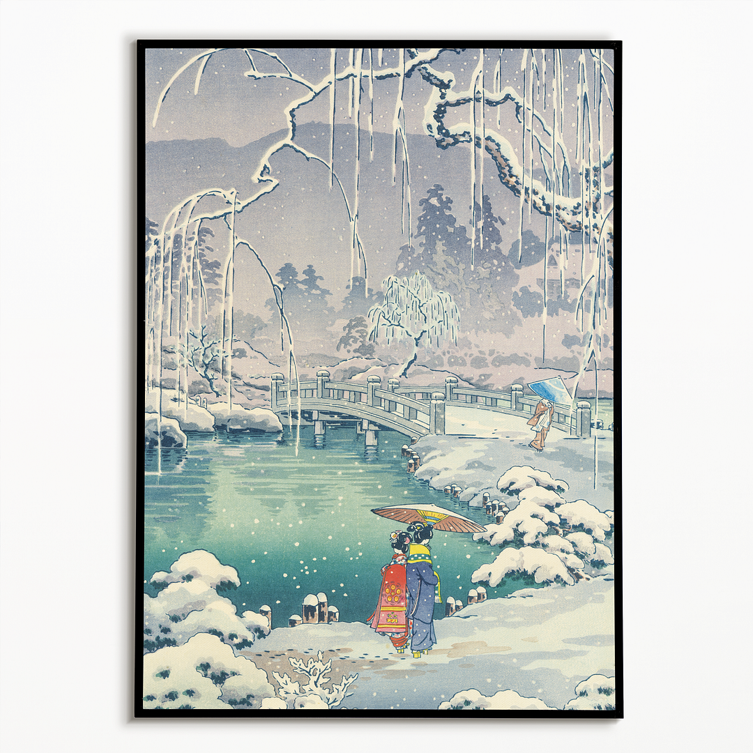 Spring Snow at Maruyama, Kyoto - Art Print
