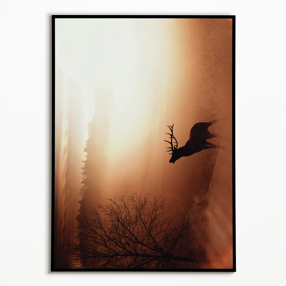 Free elk with horns - Art Print