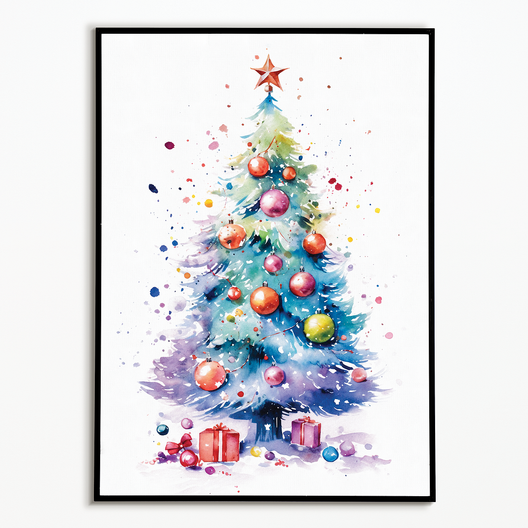 Colourful Christmas tree - Art Print