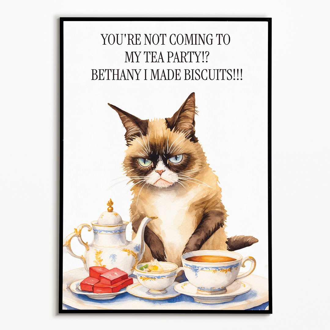 bethany i made biscuits! (Cat) - Art Print