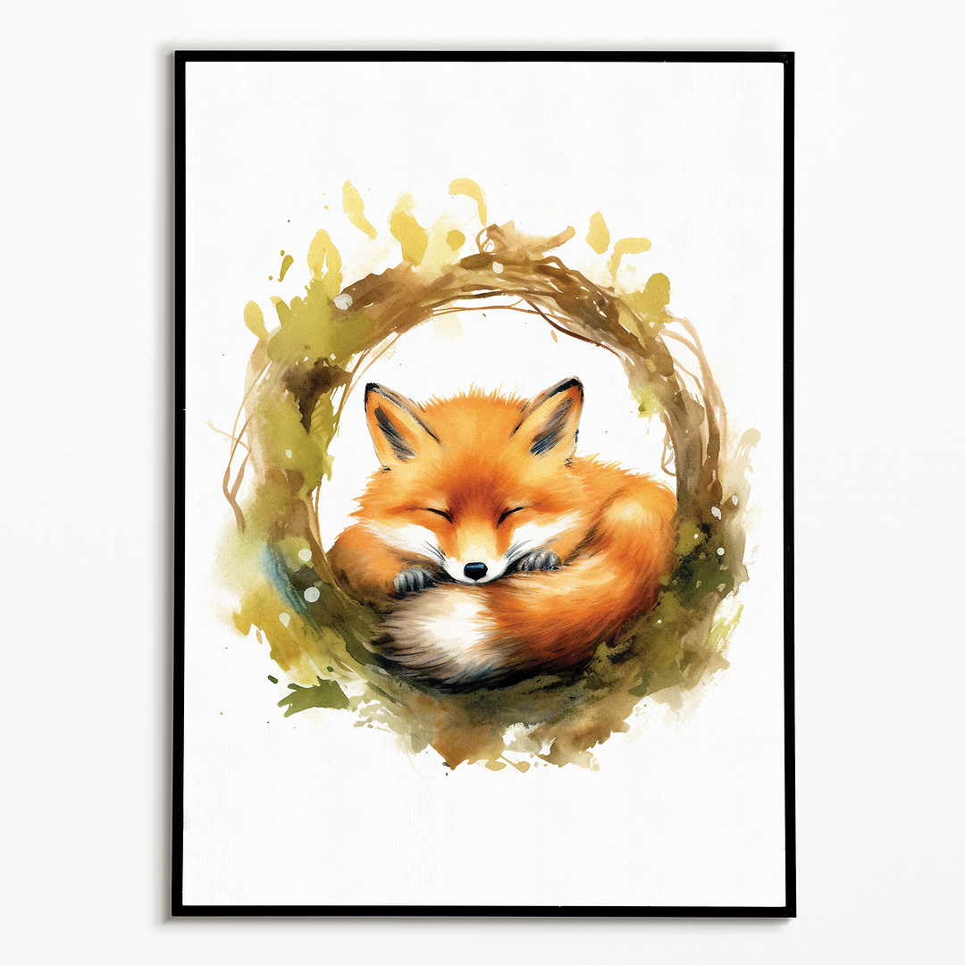 Fox sleeping - Art Print