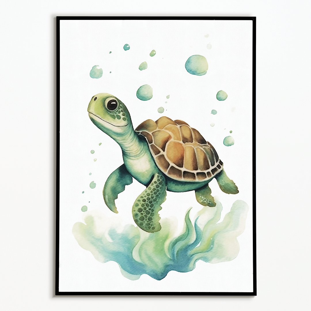 Turtle in the water - Art Print