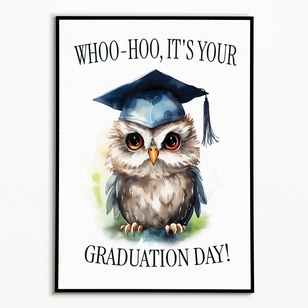 graduation owl - Art Print