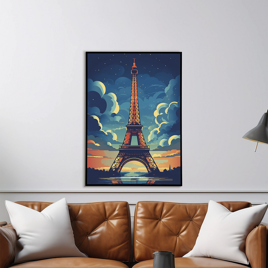 Paris at dusk - Art Print