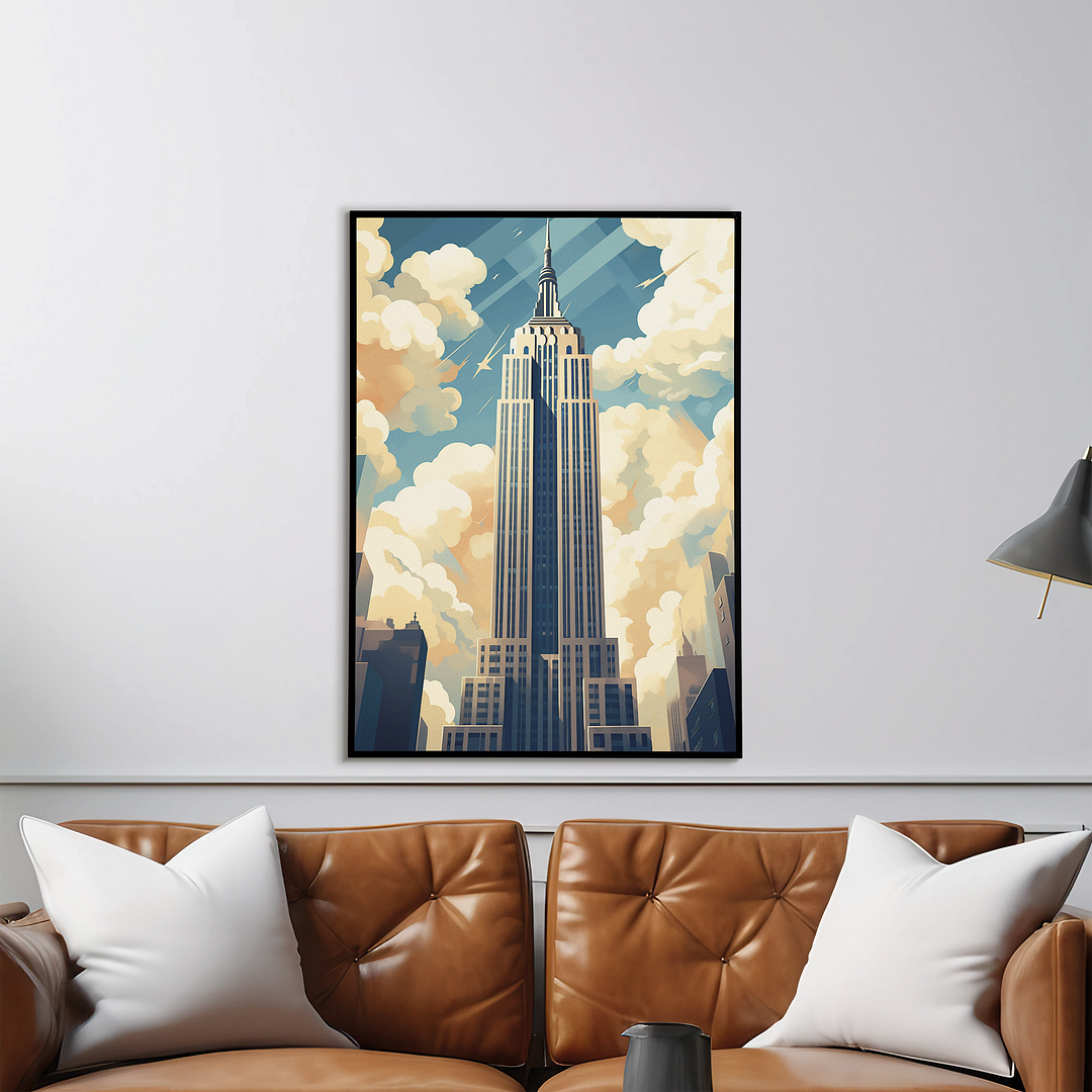 Empire State Building Art Deco style - Art Print