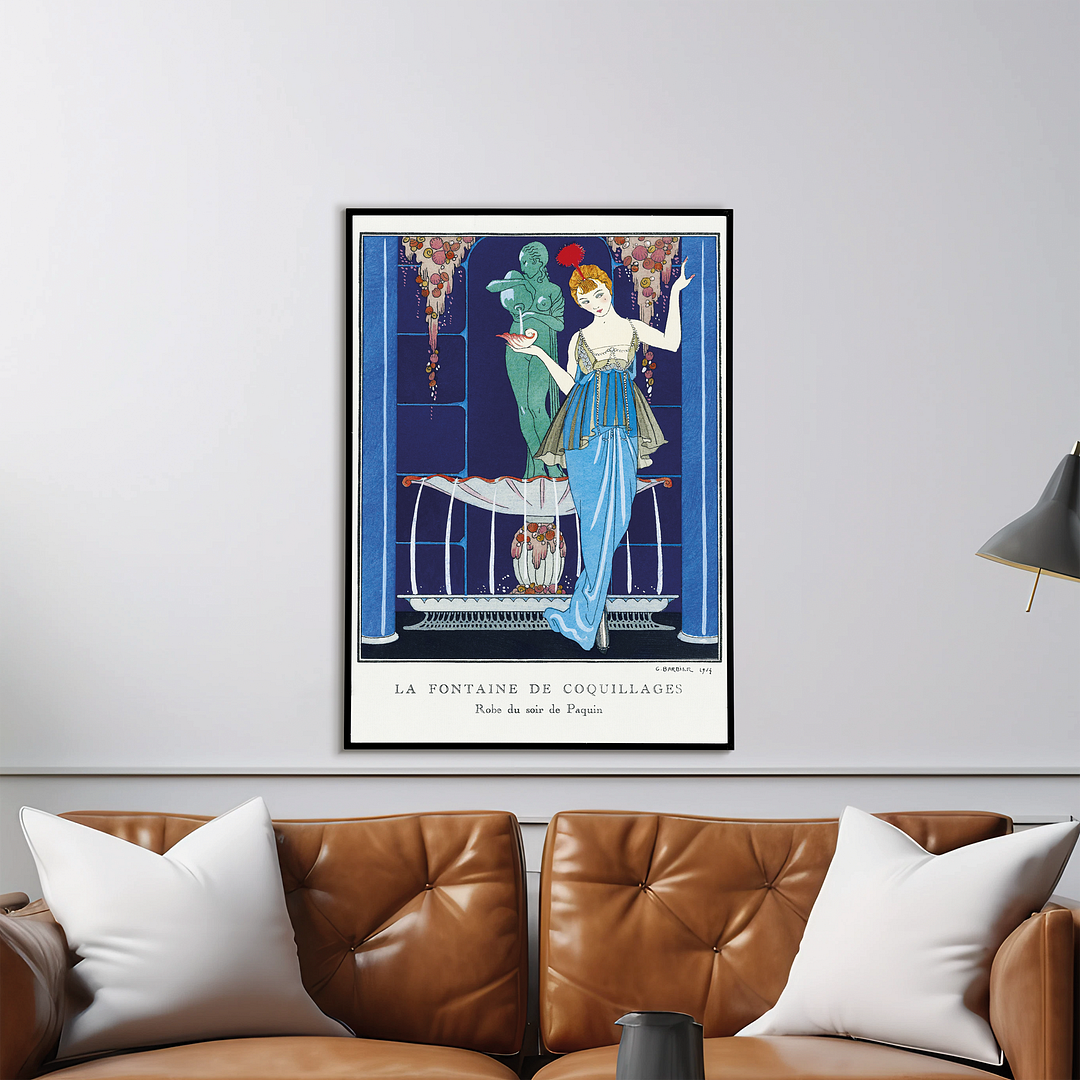 La Fontaine de coquillages: Robe du soir de Paquin - Art Print