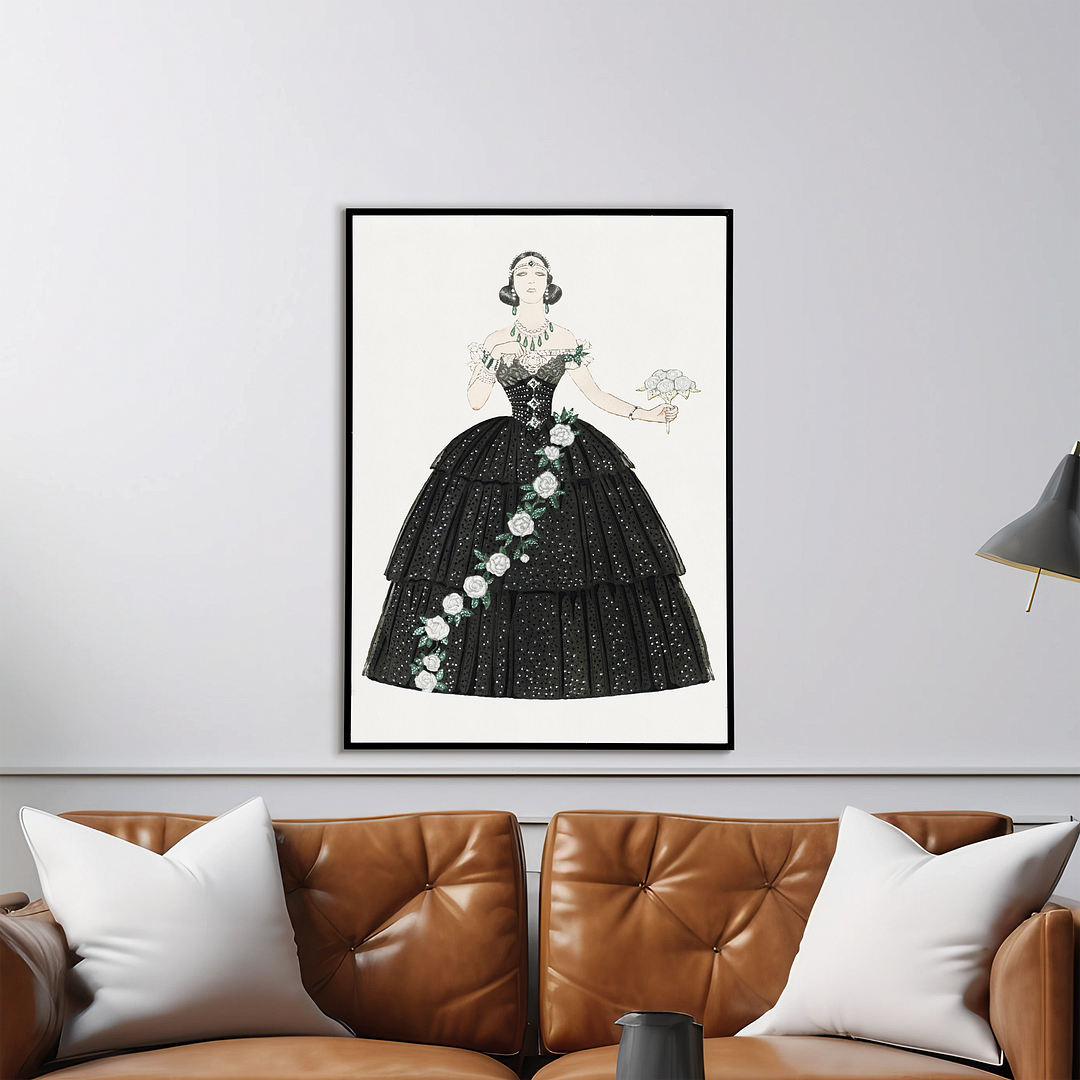 Vintage black dress (Cutout) - Art Print
