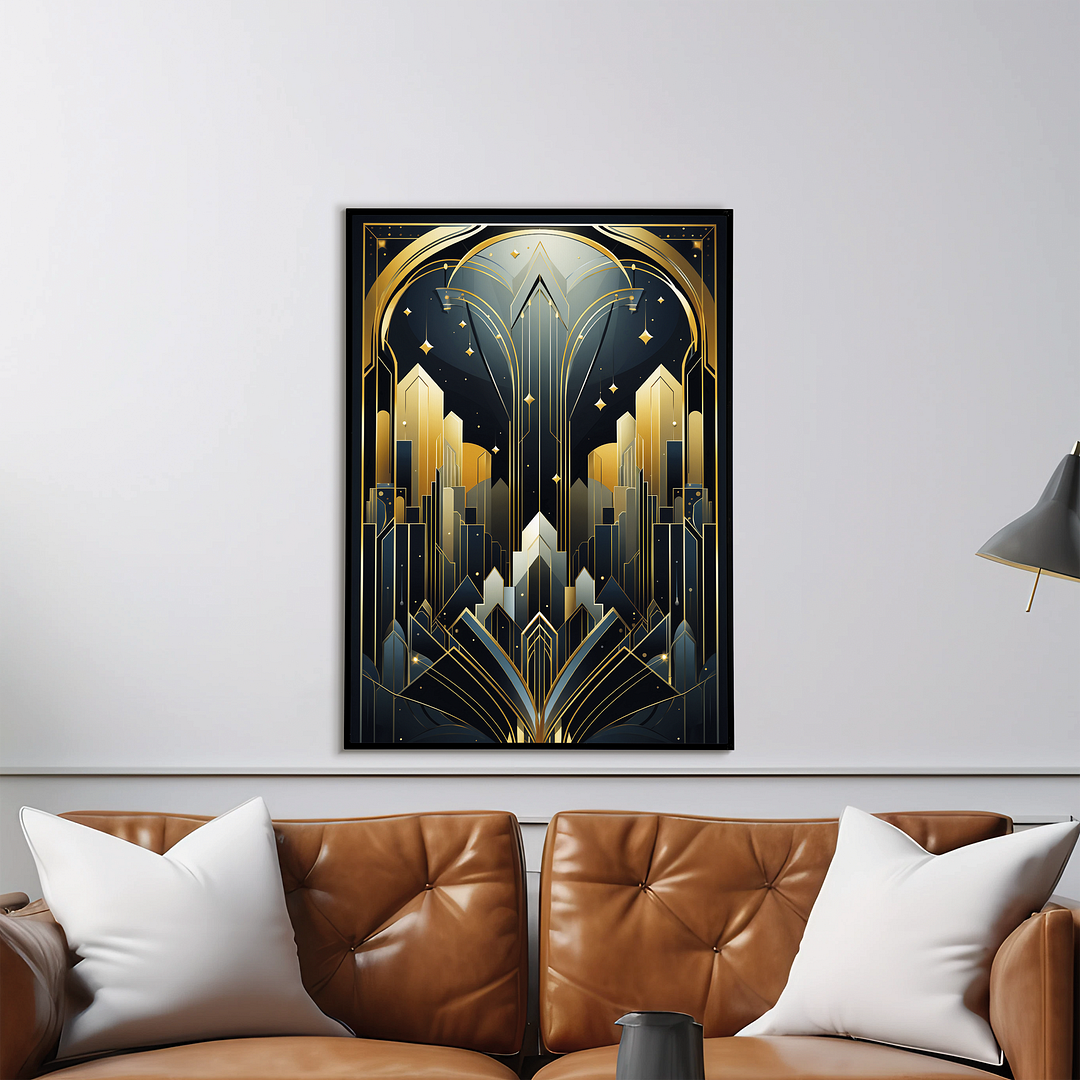 Art Deco pattern (Gold) - Art Print