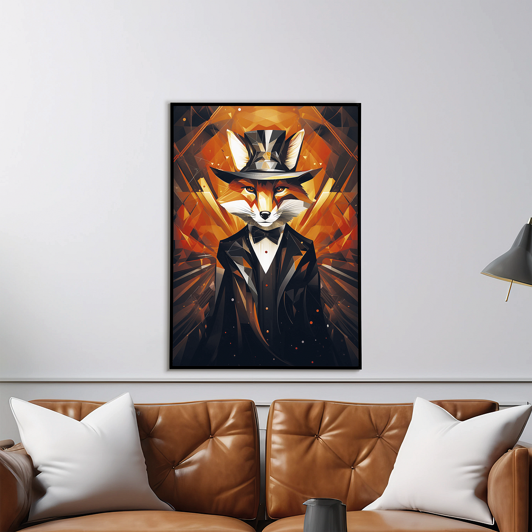 A gentleman fox - Art Print