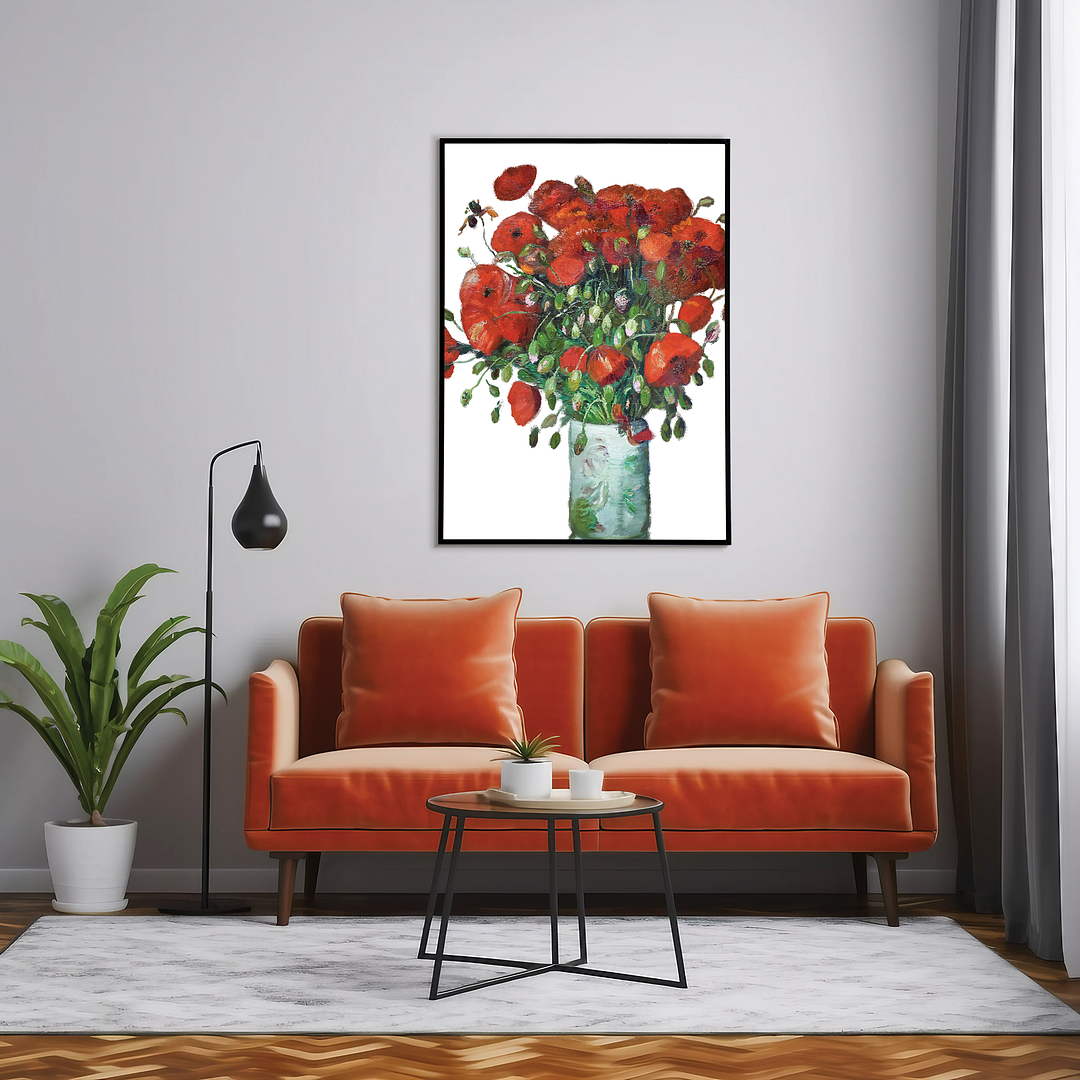 Vase with Poppies Cutout By Van Gogh - Art Print