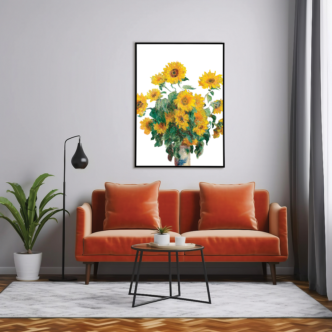 Bouquet of Sunflowers Cutout By Claude Monet - Art Print