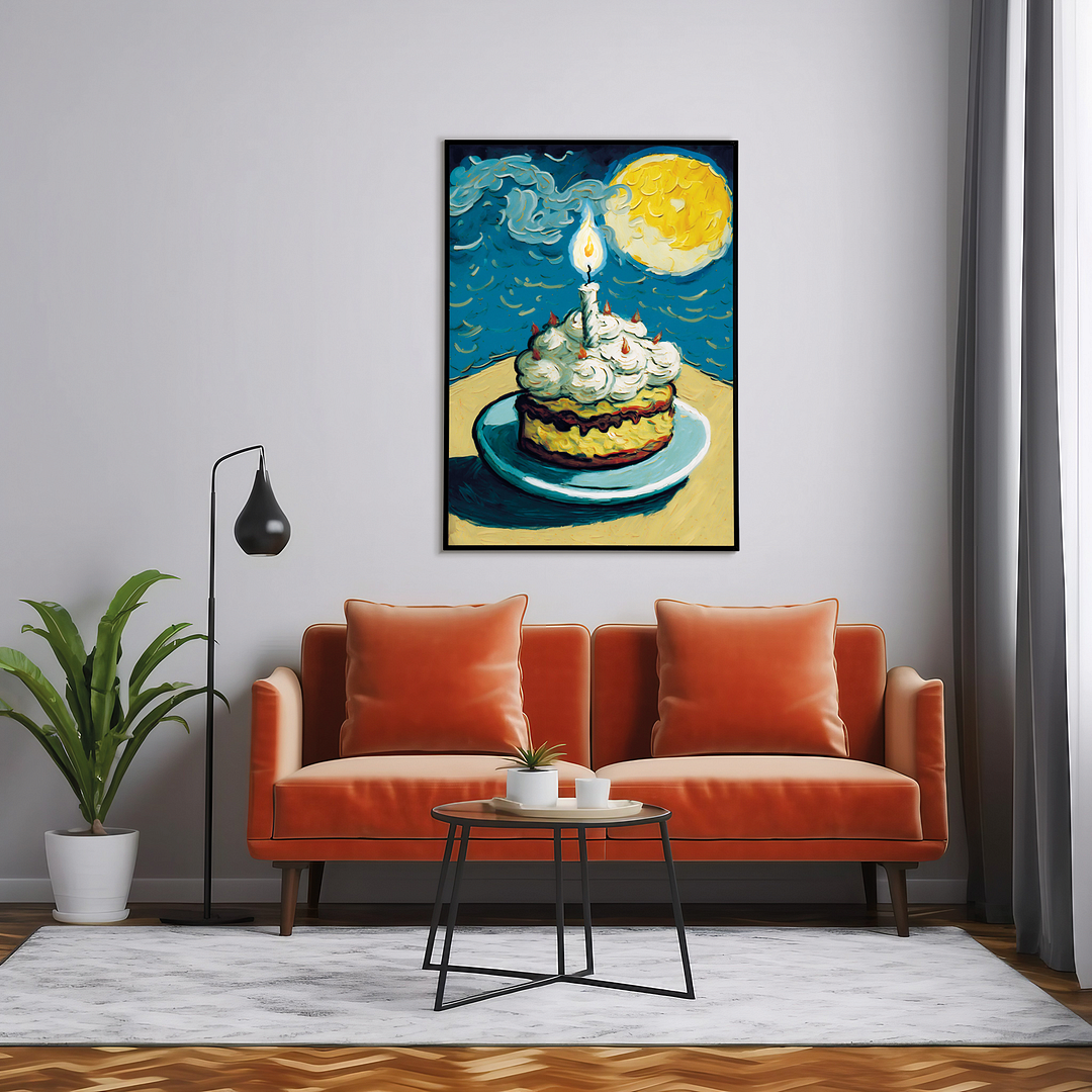 Van Gogh Birthday cake - Art Print