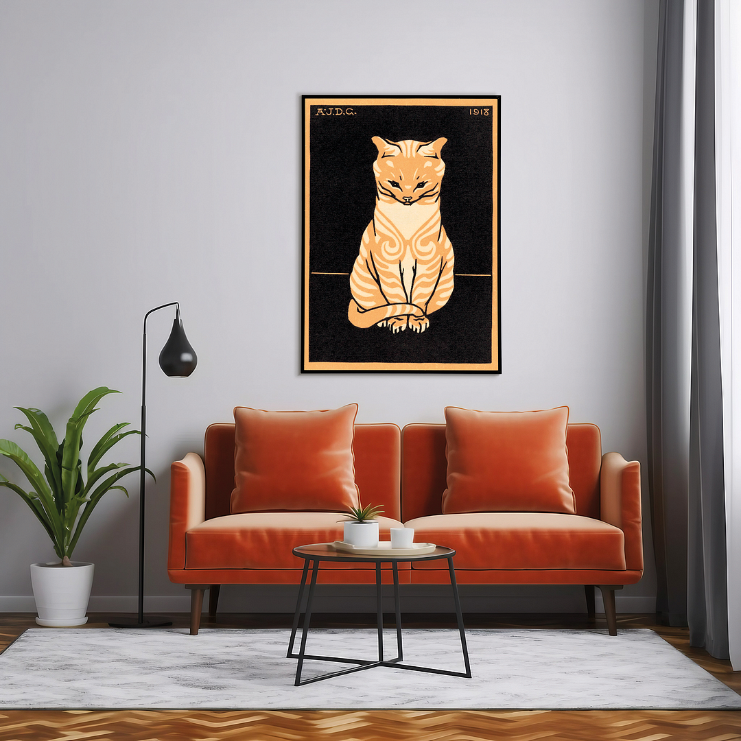 Sitting Cat By Julie de Graag - Art Print