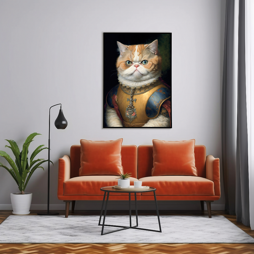 Renaissance painting of a Exotic Shorthair - Art Print