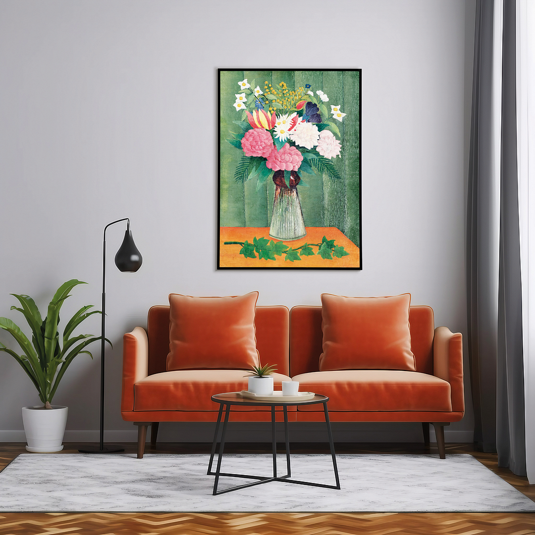 Flowers in a Vase by Henri Rousseau - Art Print