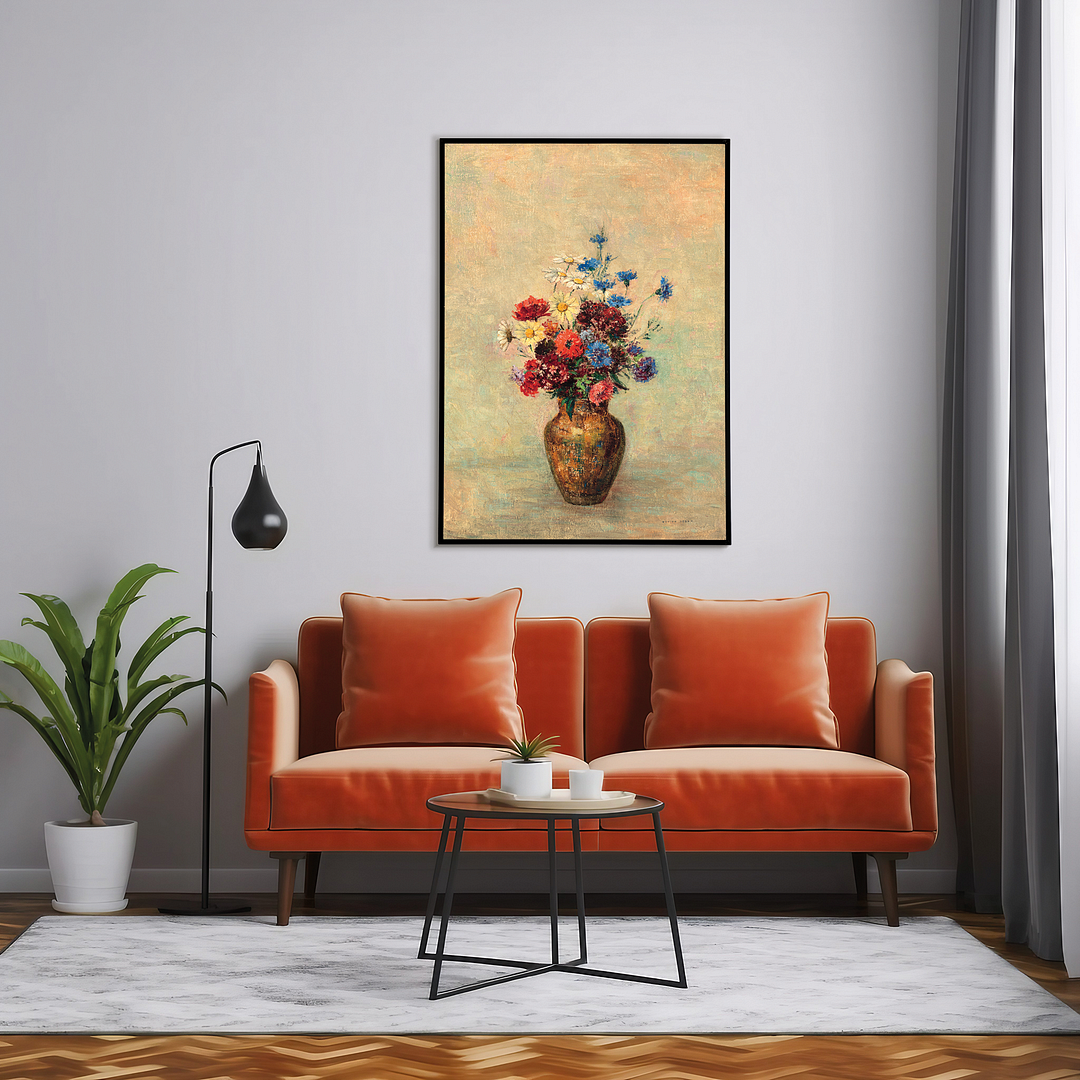Flowers in a Vase by Odilon Redon - Art Print
