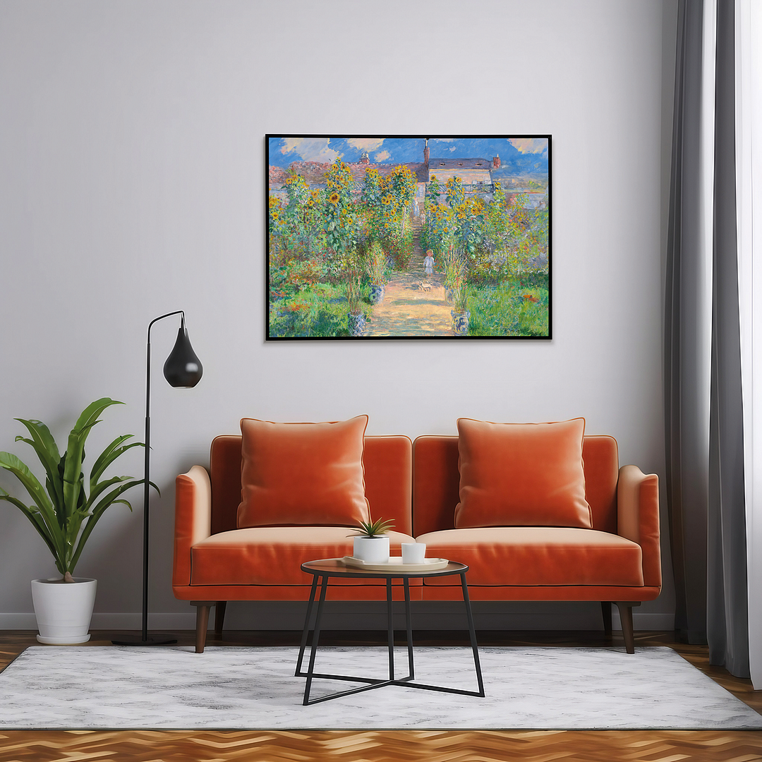 The Artist's Garden at Vétheuil (Expanded) By Claude Monet - Art Print