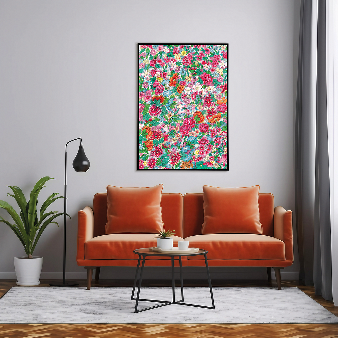 Colorful flower pattern - Art Print