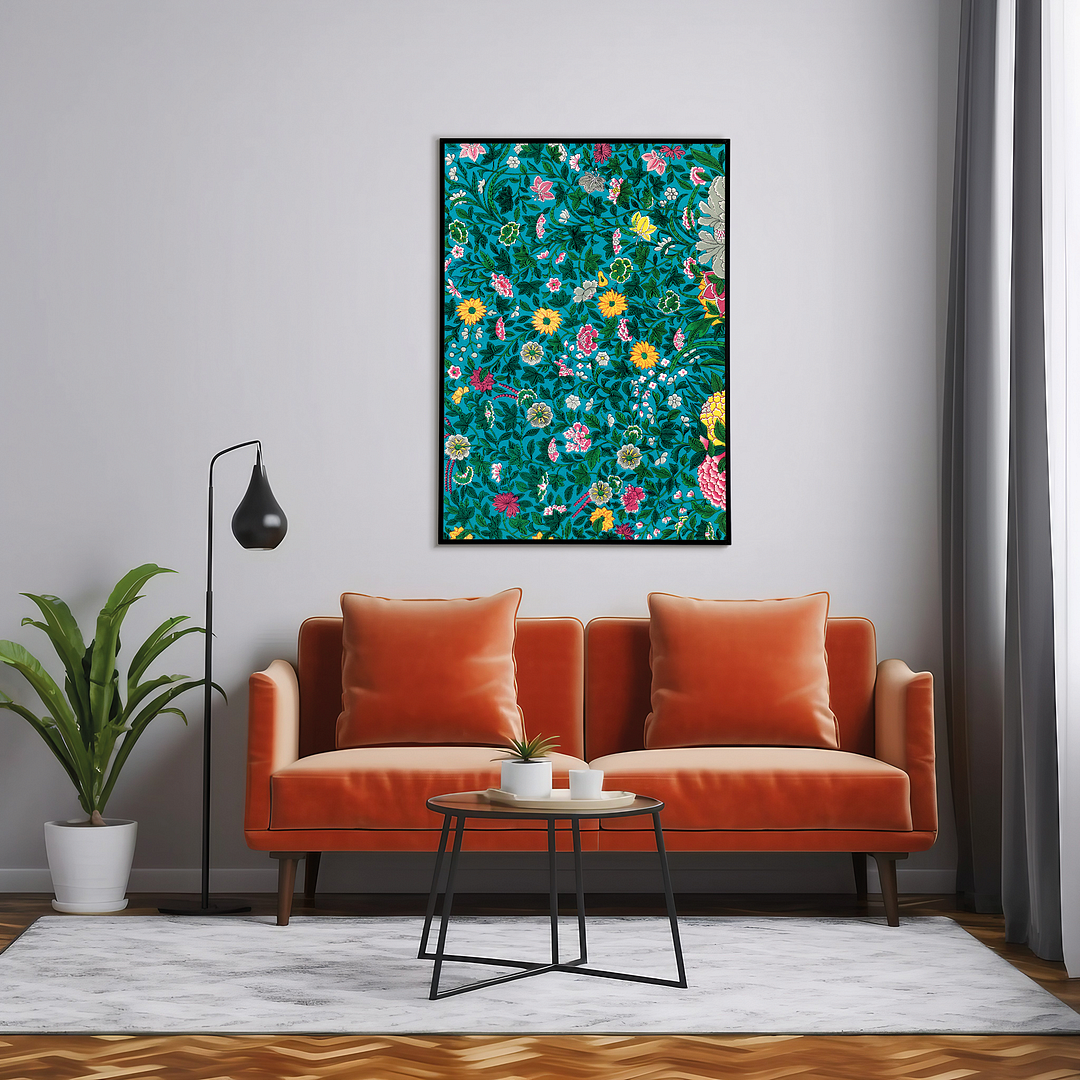 Green botanical pattern - Art Print