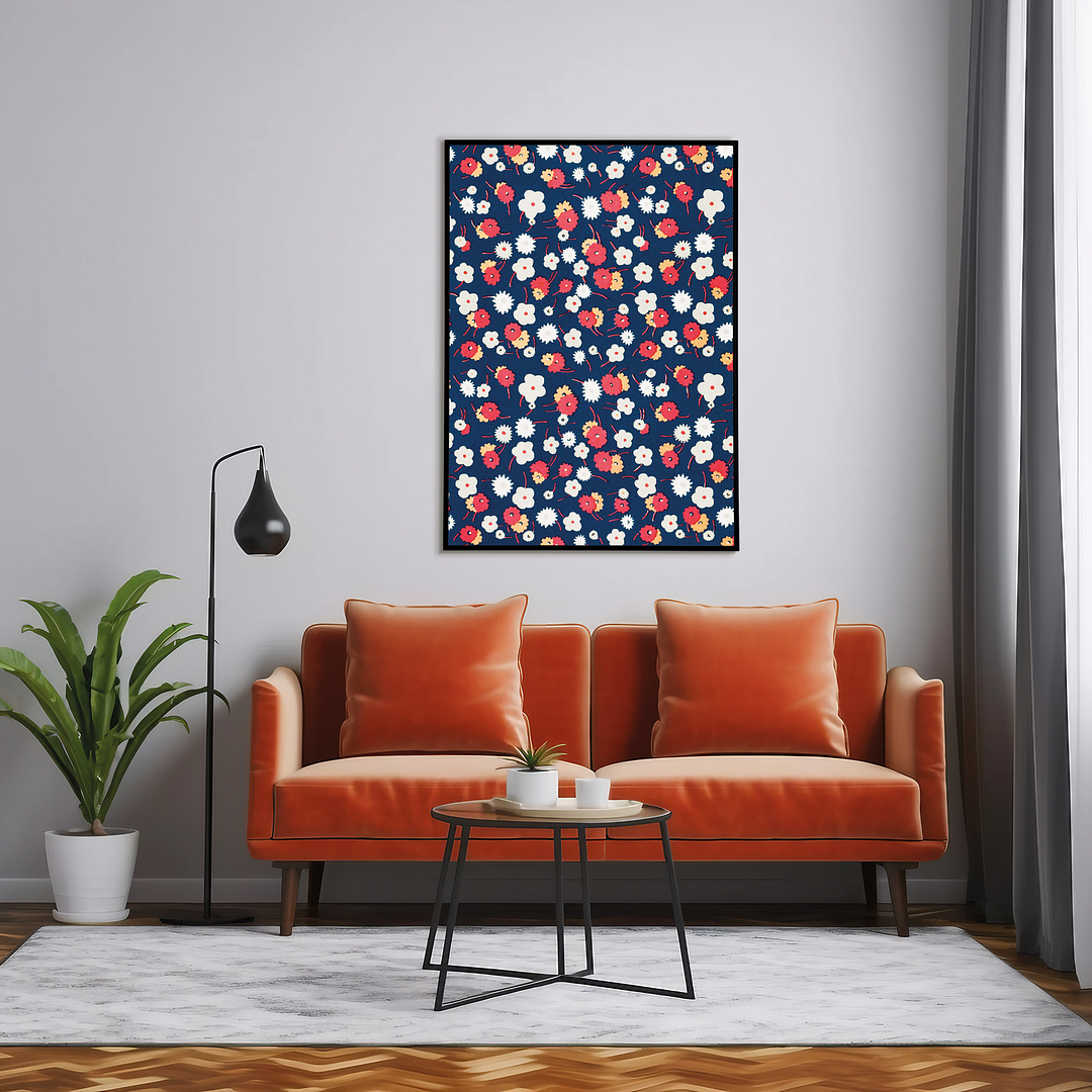 White, gray, pink and red flowers by Charles Goy - Art Print