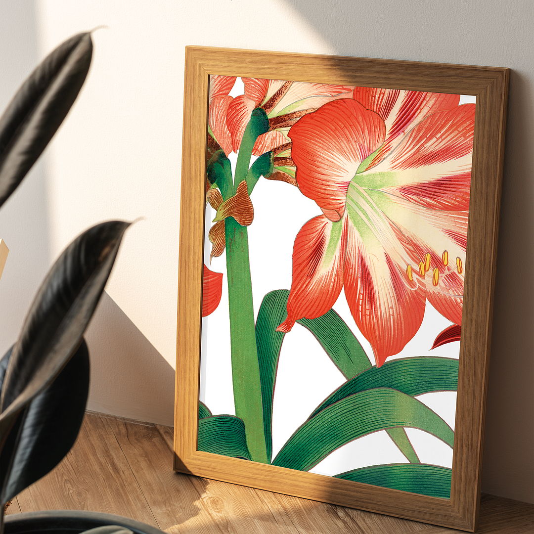 Amaryllis flower By Tanigami Kônan Art-Print